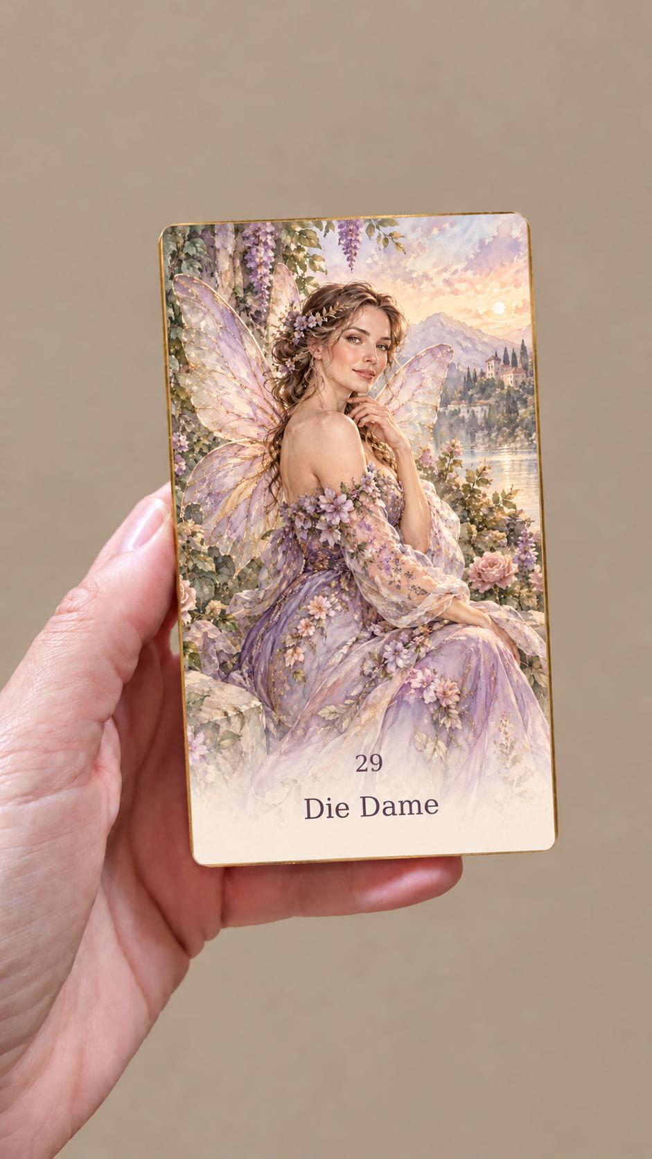 Feen-Lenormand – 36 Aquarellkarten mit Goldkanten – Produktansicht 4