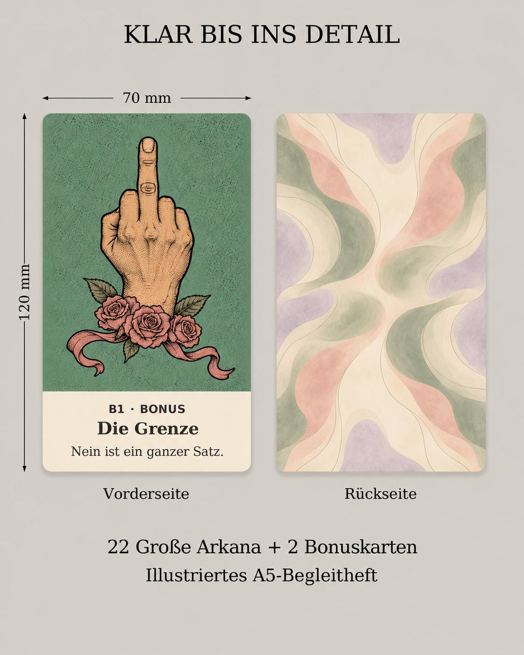 Humorvolles Tarot – 22 Große Arkana & 2 Bonuskarten – Produktansicht 6