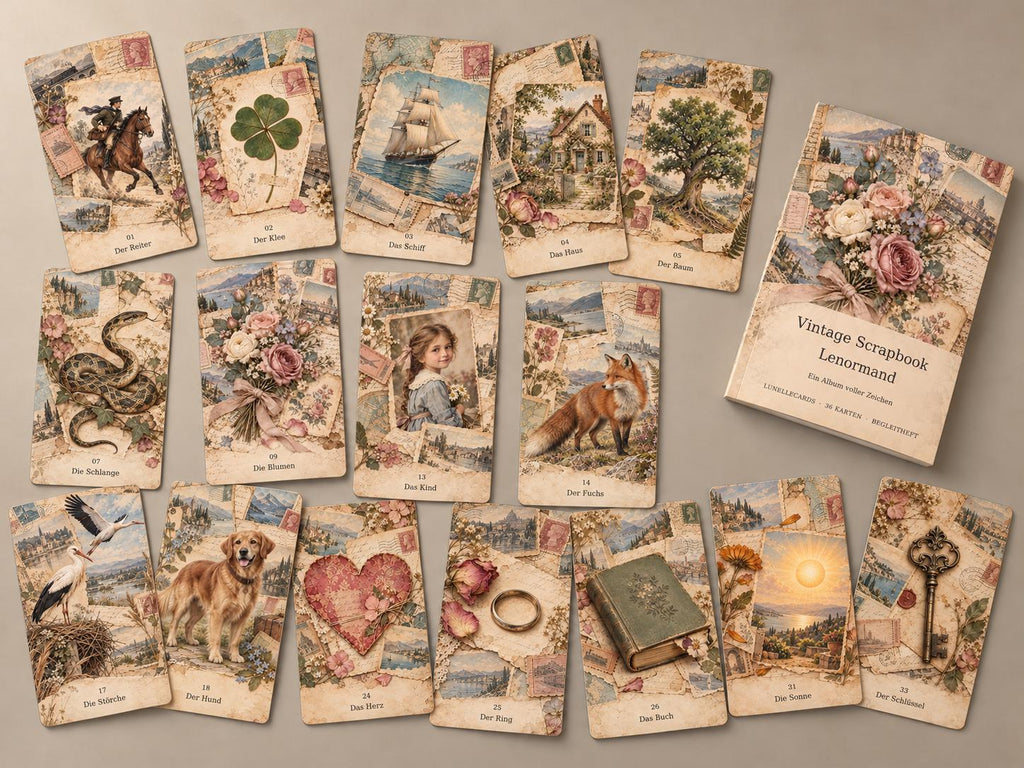 Vintage Scrapbook – Lenormand mit 36 Karten – Produktansicht 4