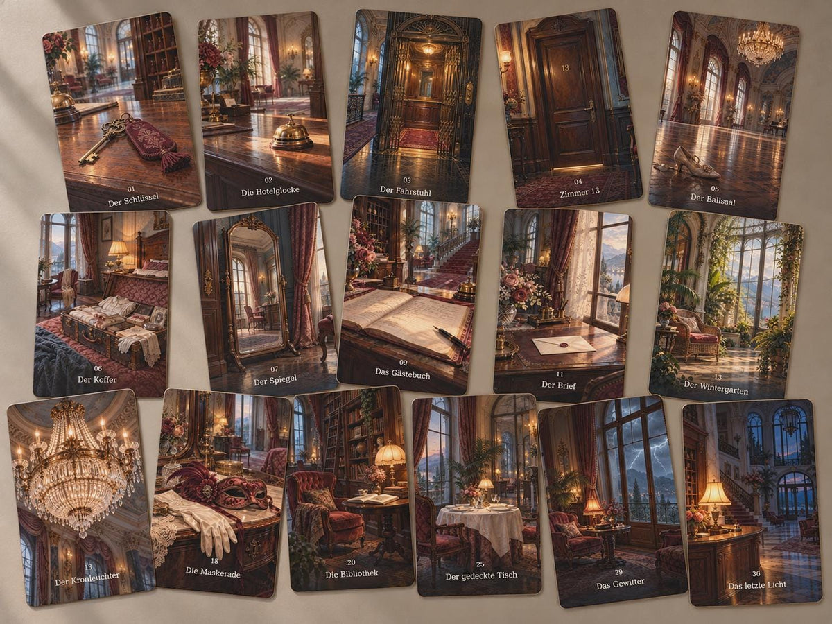 Verlorenes Grandhotel – 36 Orakelkarten – Produktansicht 2
