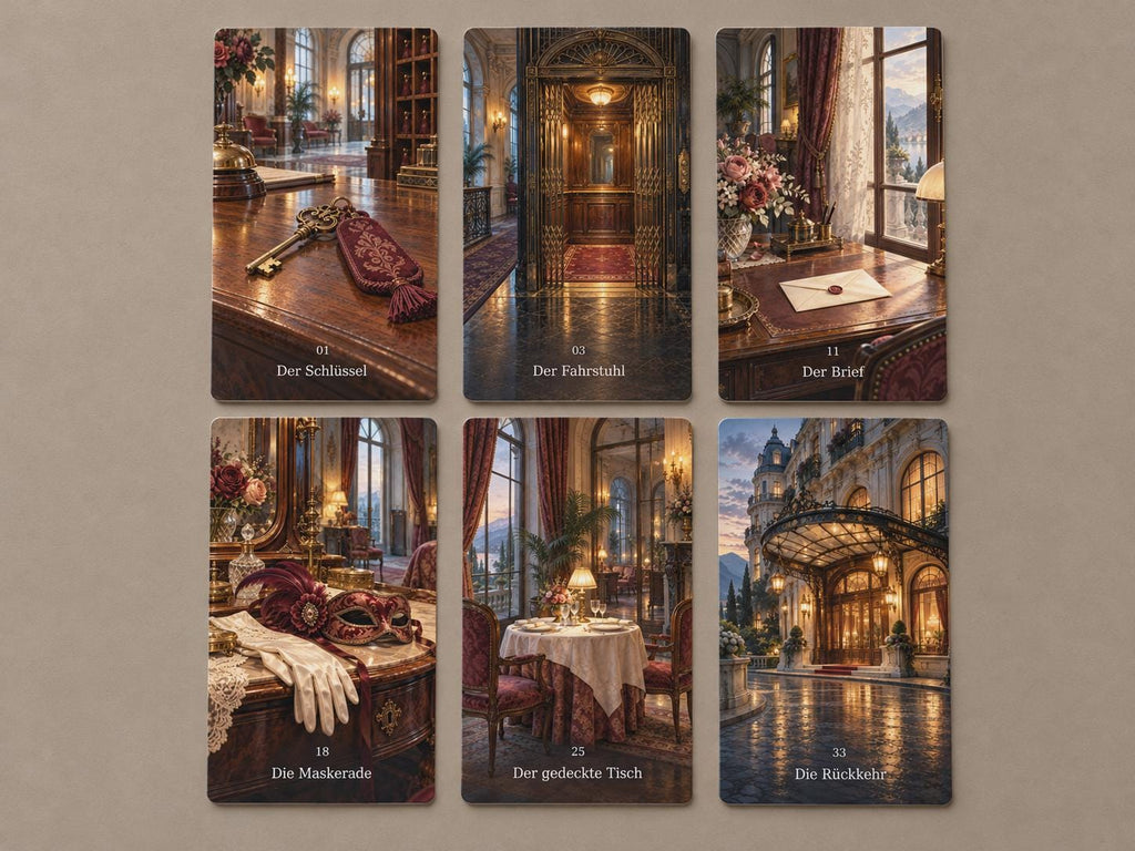 Verlorenes Grandhotel – 36 Orakelkarten – Produktansicht 3