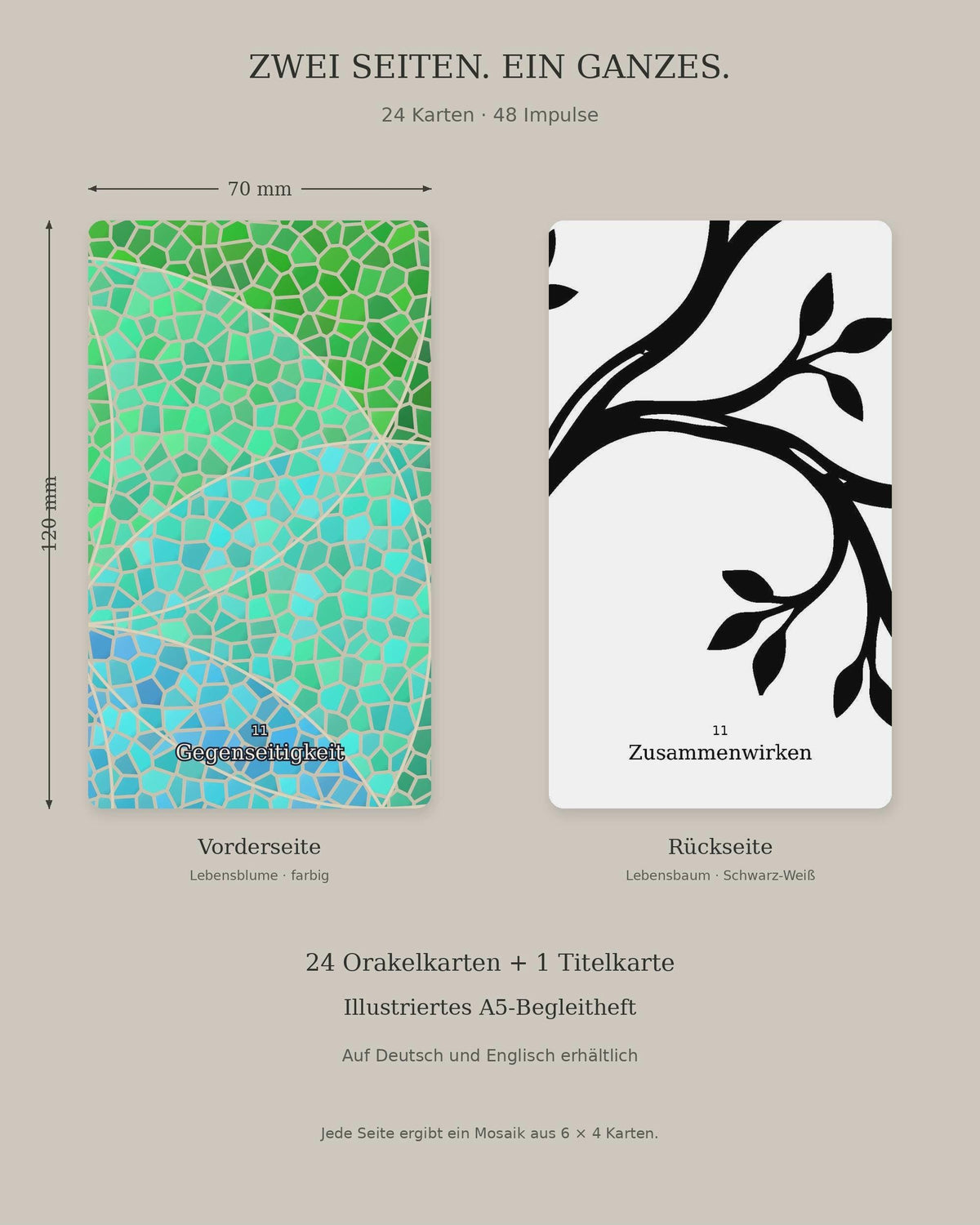 Lebensblume & Lebensbaum – Mosaik-Orakel mit 48 Impulsen – Produktansicht 4
