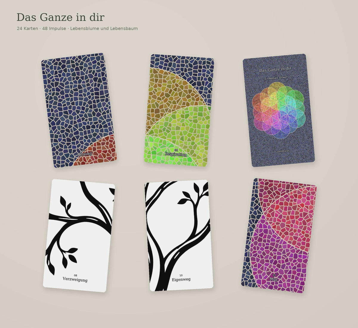 Lebensblume & Lebensbaum – Mosaik-Orakel mit 48 Impulsen – Produktansicht 6