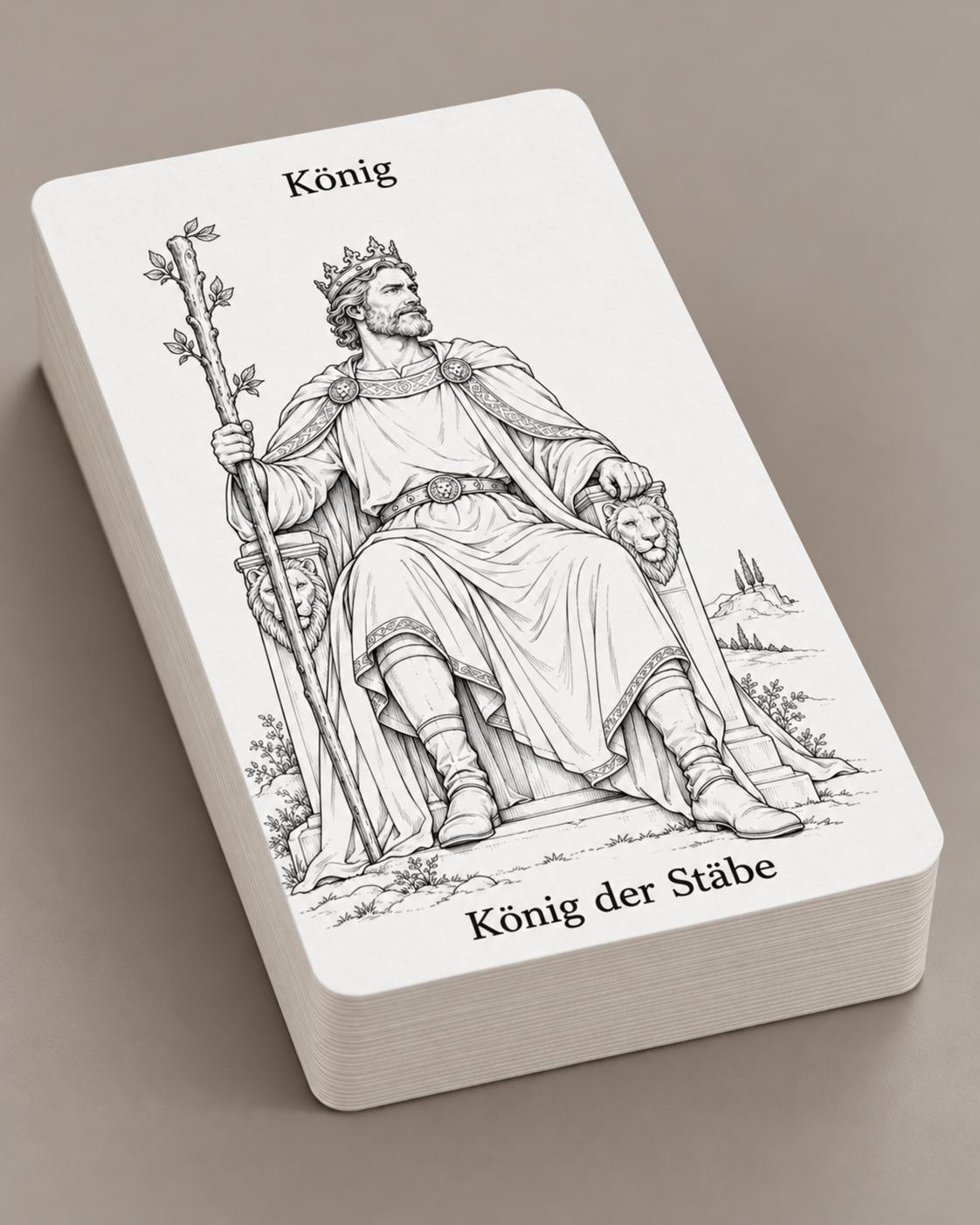 Klare Zeichen – Schwarz-Weiß-Tarot mit 78 Karten – Produktansicht 4