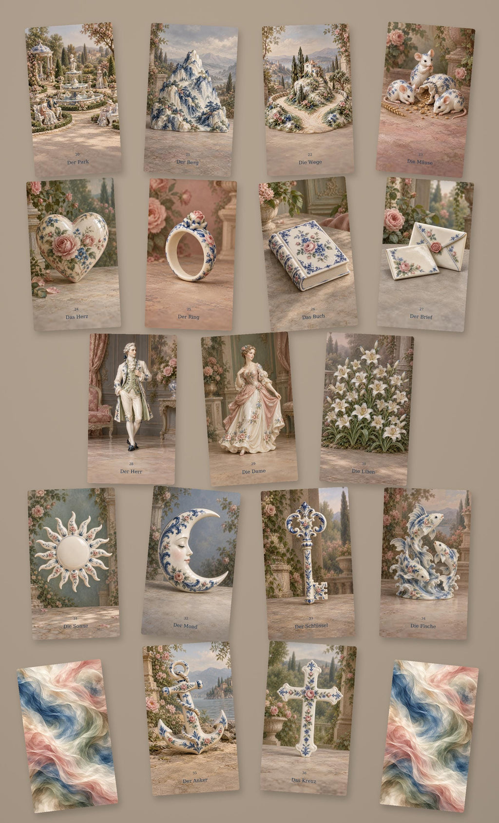 Porzellangarten – Lenormand mit 36 Karten – Produktansicht 4