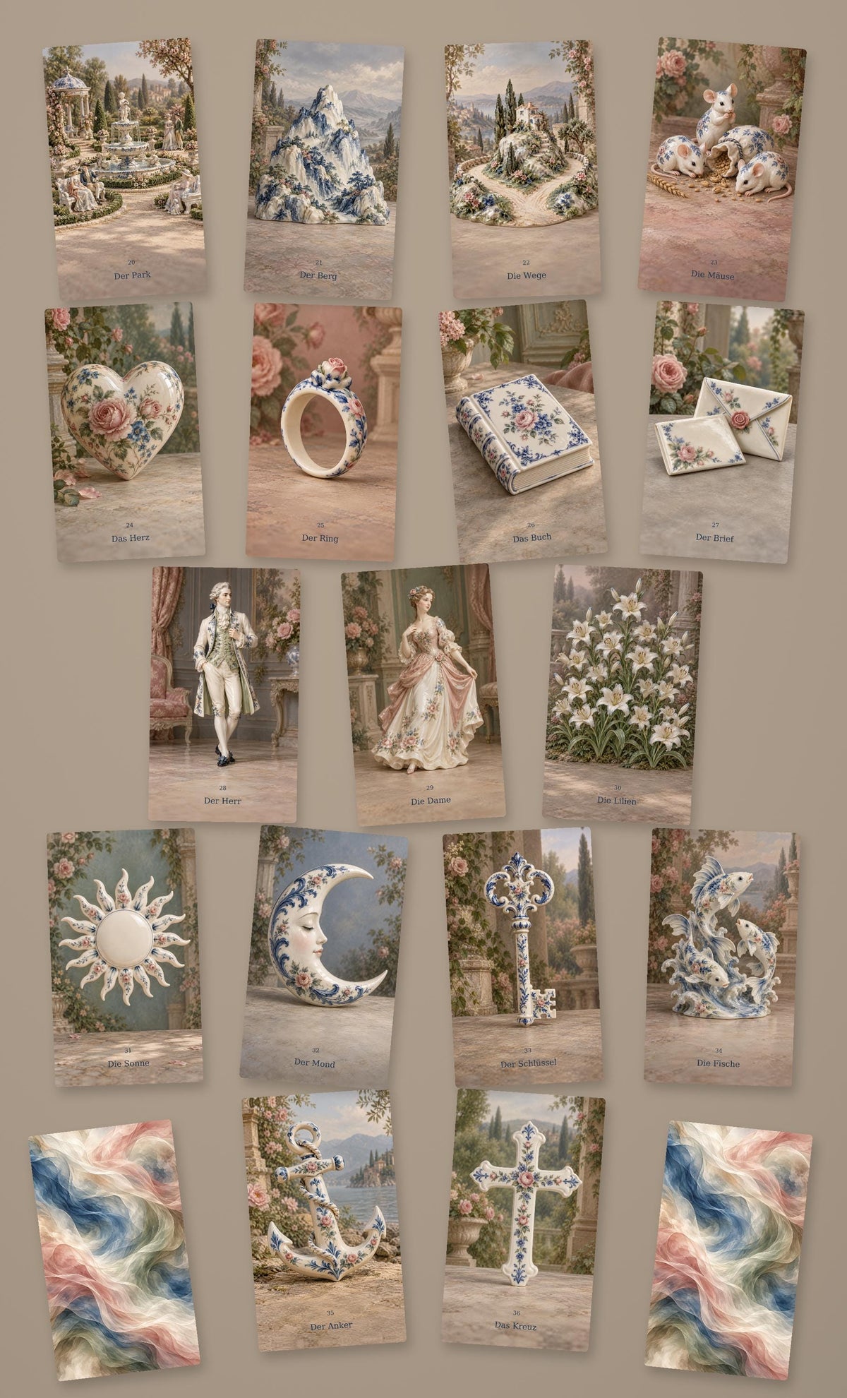 Porzellangarten – Lenormand mit 36 Karten – Produktansicht 4