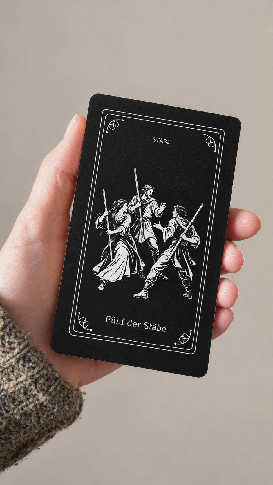 Nachtlinie – Schwarz-Weiß-Tarot mit 78 Karten – Produktansicht 2