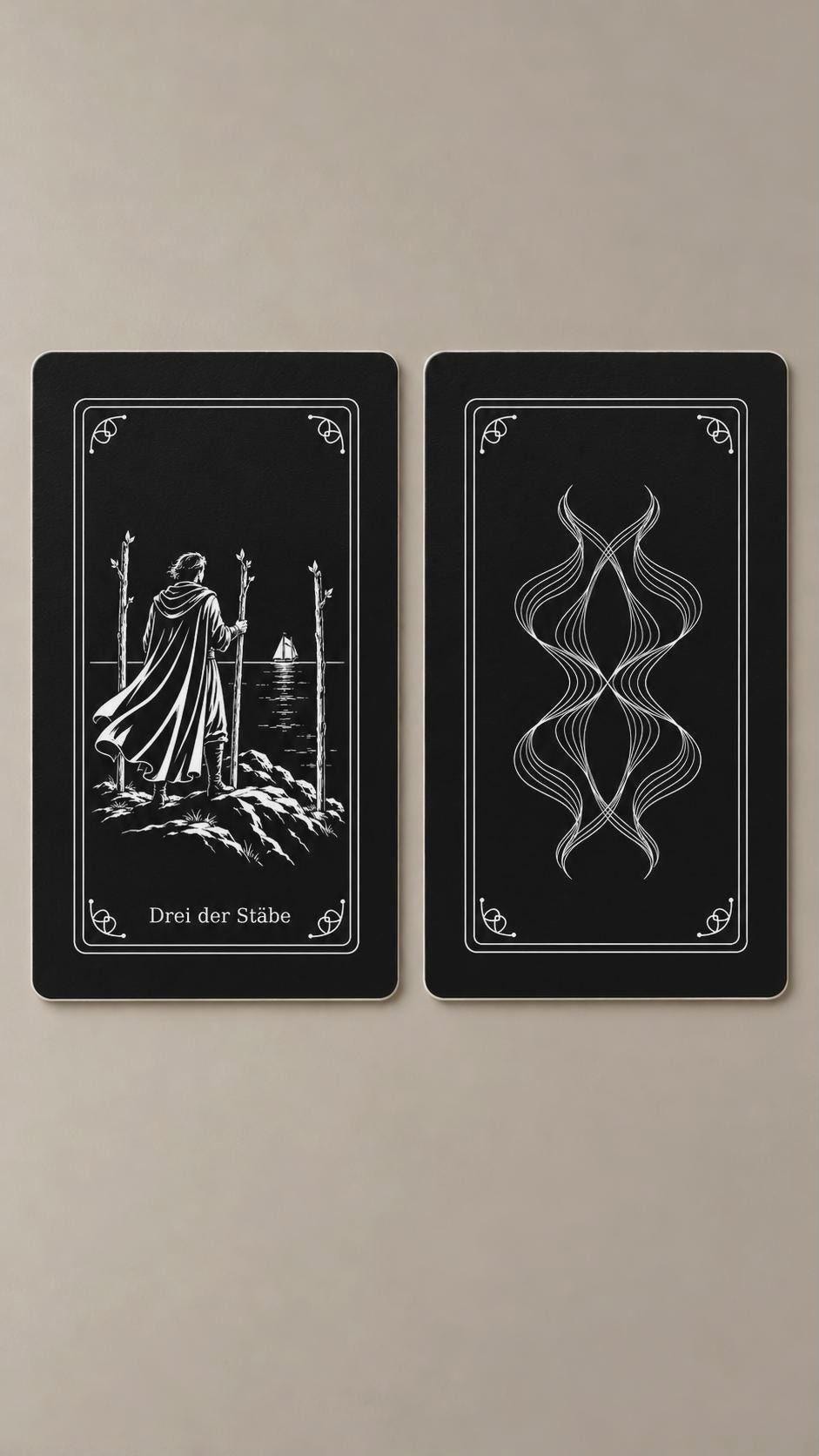 Nachtlinie – Schwarz-Weiß-Tarot mit 78 Karten – Produktansicht 4