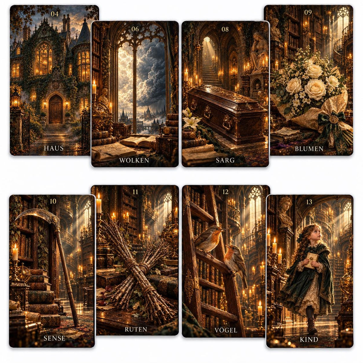 Verbotene Bibliothek – Dark-Academia-Lenormand – Produktansicht 2