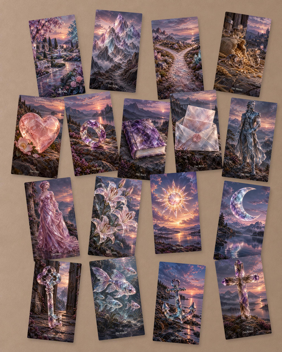 Kristallwelten – Lenormand mit 36 Karten – Produktansicht 2