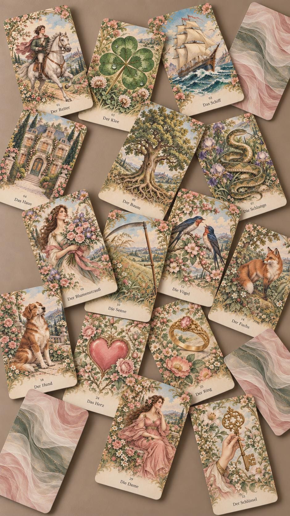 Art Nouveau – Jugendstil-Lenormand mit Goldkanten – Produktansicht 1