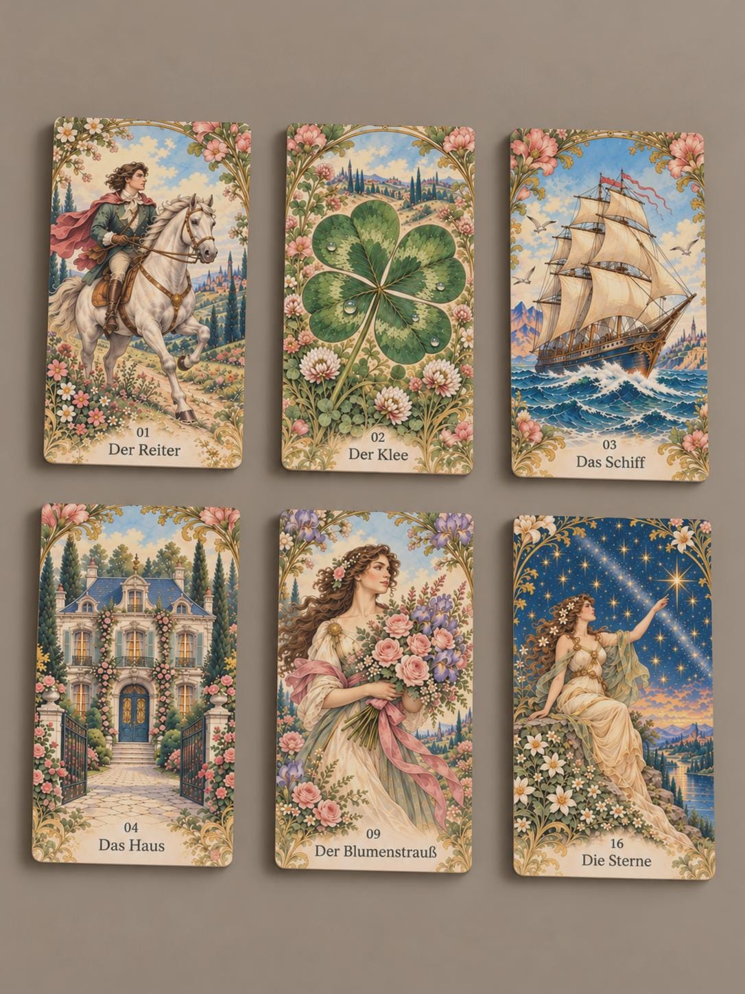Art Nouveau – Jugendstil-Lenormand mit Goldkanten – Produktansicht 2