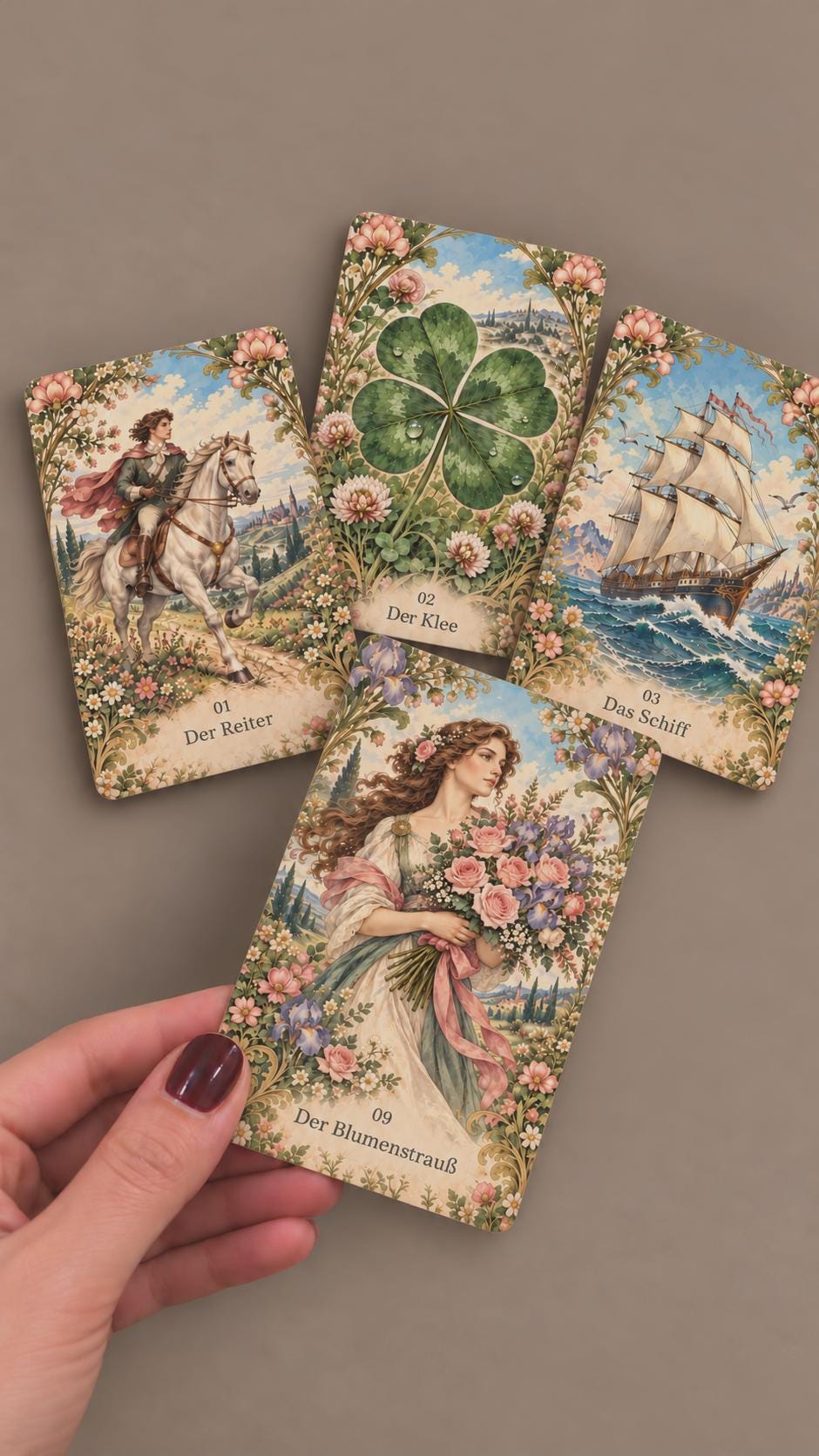 Art Nouveau – Jugendstil-Lenormand mit Goldkanten – Produktansicht 3