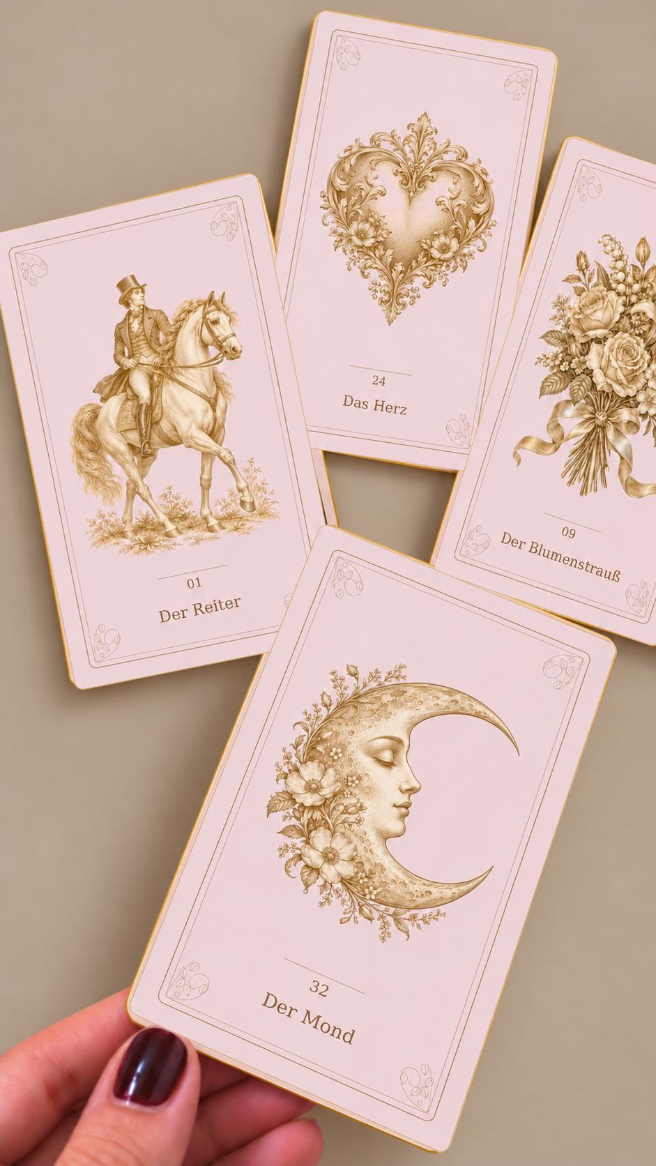 Rosa & Gold – Lenormand mit 36 Karten – Produktansicht 1